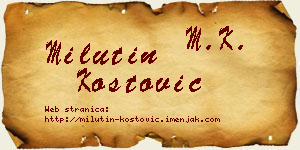 Milutin Kostović vizit kartica